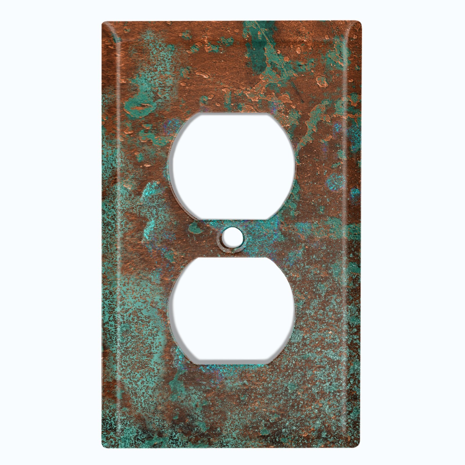 Metal Light Switch Cover Wall Plate Metal Distressed Copper Worn Patina MET020 gallery