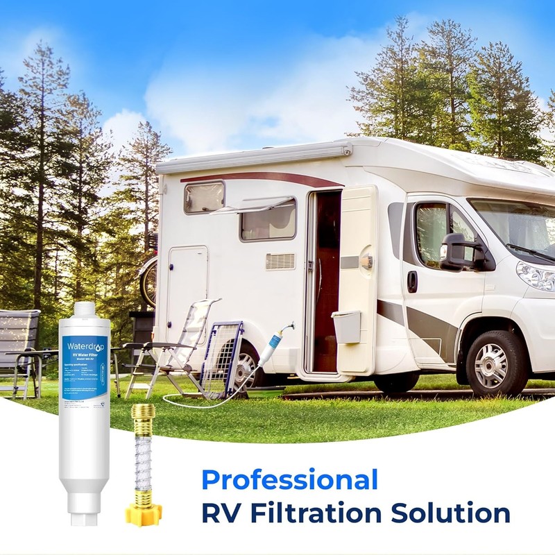 RV Inline Water Filter 2 Pack NSF Certified Chlorine Odor Taste Remover Hose. gallery