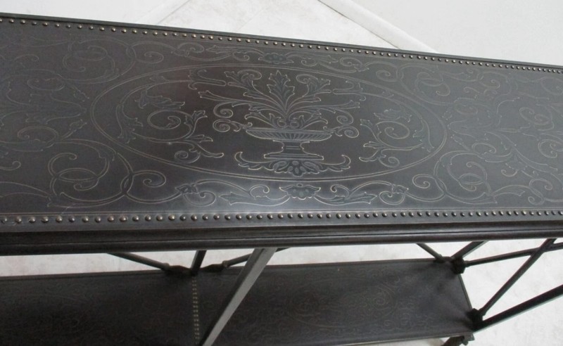 Labarge Hall Console Table Tin Bronze Wrought Iron French Empire gallery