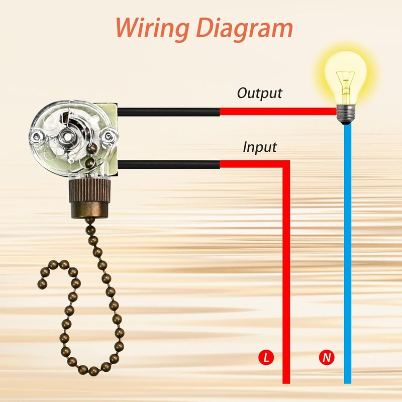 Ceiling Fan Chain Pull Switch On Off Speed 2PCS Lam ZE-109 Fan Chain Switch gallery