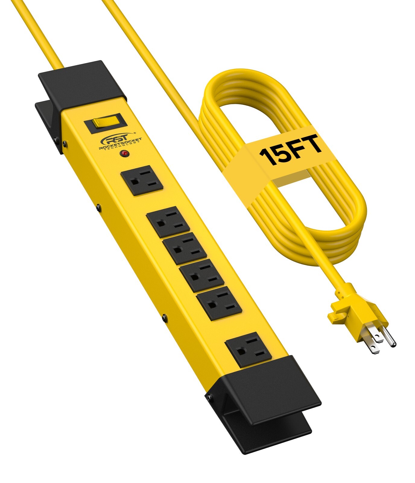 Heavy Duty 6-Outlet Surge Protector Power Strip - 15ft Cord,15A/1875W,ETL Listed gallery