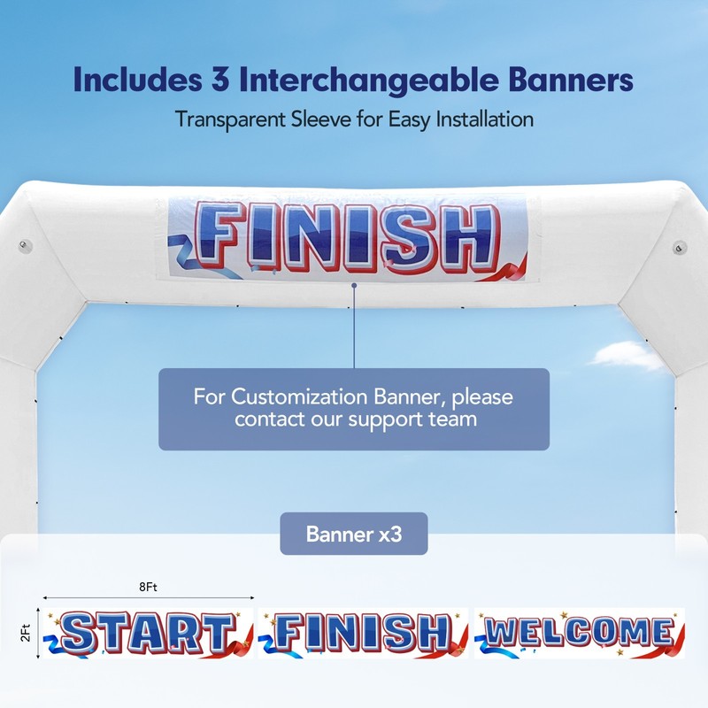 20Ft Inflatable Event Arch with built-in blower - White gallery