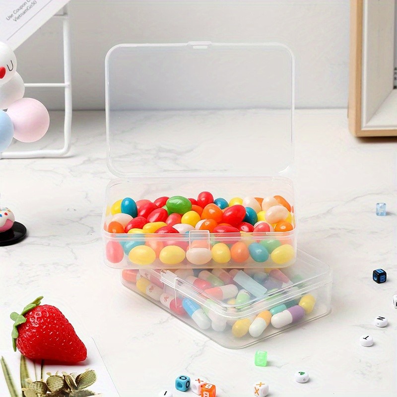 4Pcs Clear Plastic Storage Boxes Small Jewelry Organizer Accessories Space Save gallery