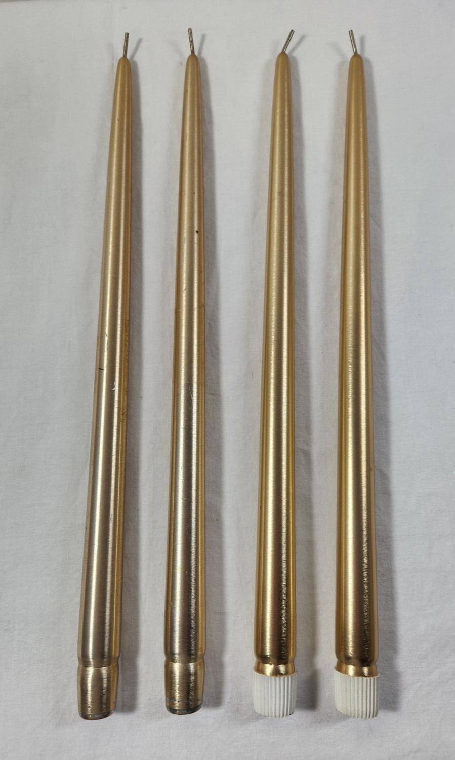 4 VTG Gold Butane Taper Candles 15" Polly-Gaz Odorless Smokeless Non-Drip Japan gallery