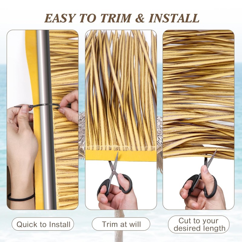 Artificial Thatch Roofing Rolls Yellow 16 x 157 Tiki Bar Palapa Garden gallery