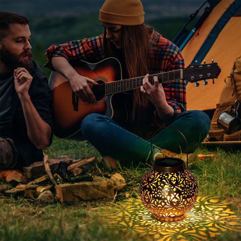 Solar Lantern Hanging Light LED Outdoor Retro Garden Lamp Waterproof Decor gallery