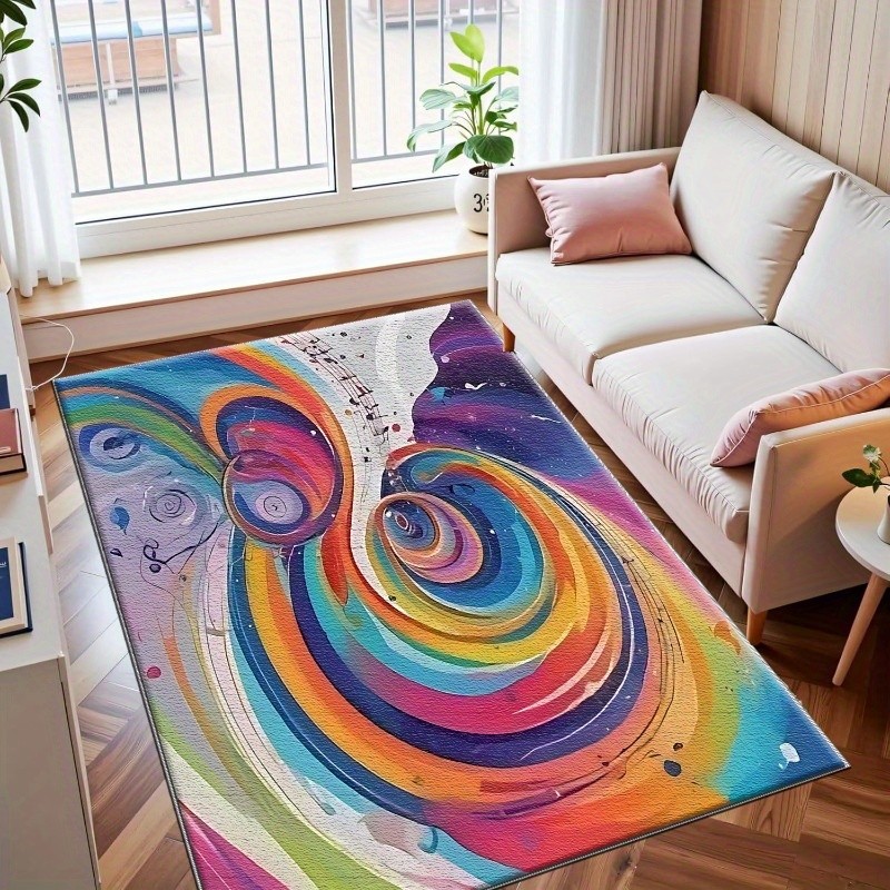 Large Modern Abstract Area Rug Colorful Area Rug Feature Brick Pink,Blue,Purple gallery