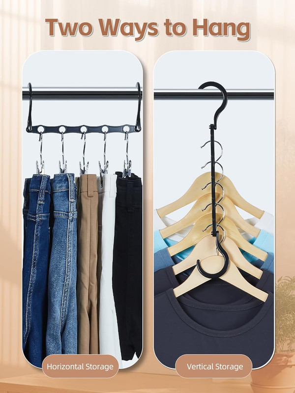 Black Magic Space Saving Hangers 10 Pack, Premium Smart Hanger Hooks, Sturdy Cas gallery