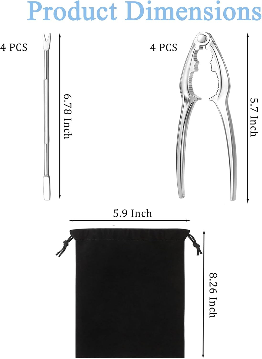 8 Pcs Seafood Tool Set,Crab Crackers and Tools Set,Crab Leg Cracker Tool gallery