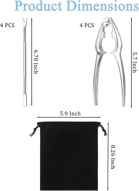 8 Pcs Seafood Tool Set,Crab Crackers and Tools Set,Crab Leg Cracker Tool gallery