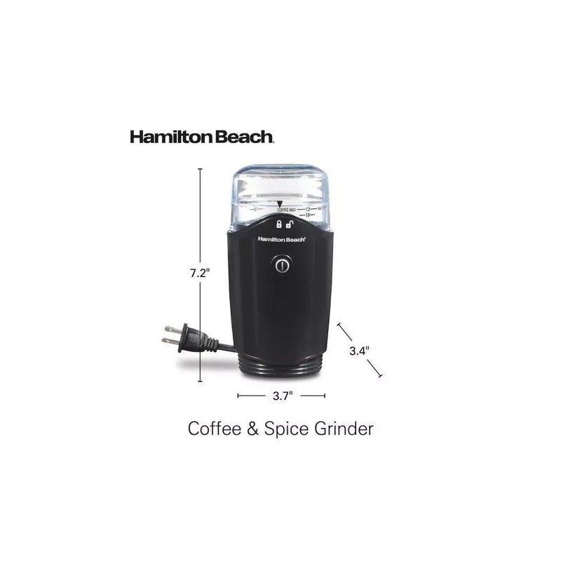 Hamilton Beach Coffee Grinder Black - 80410: Electric Blade Grinder for Coffee B gallery