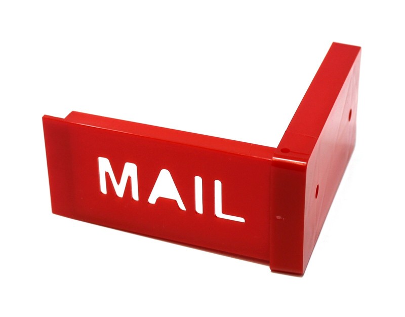 Red Front Mounted Mailbox Flag for Brick Stone Mailboxes Mail Alert Flag Plastic gallery