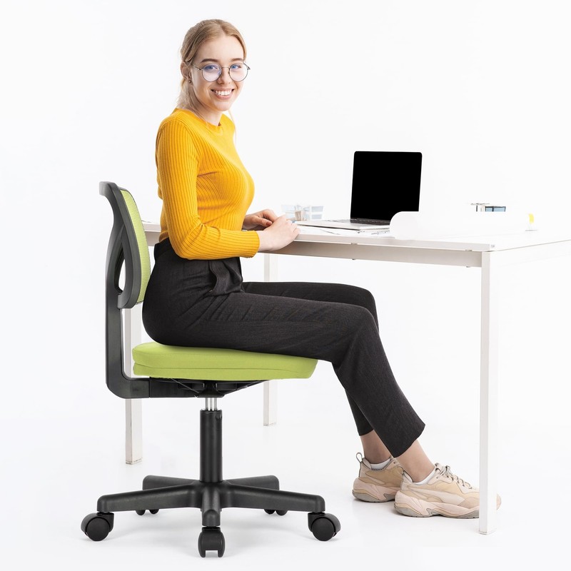 Ergonomic Low Back Computer Chair Adjustable Rolling Swivel Task Chair Green gallery