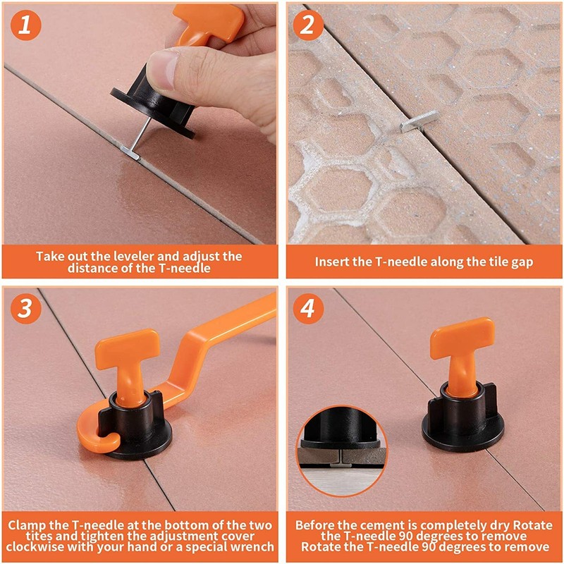 100PC-400pcs Tile Leveling System Kit Reusable Tile Spacer Wall Floor Clips Tool gallery