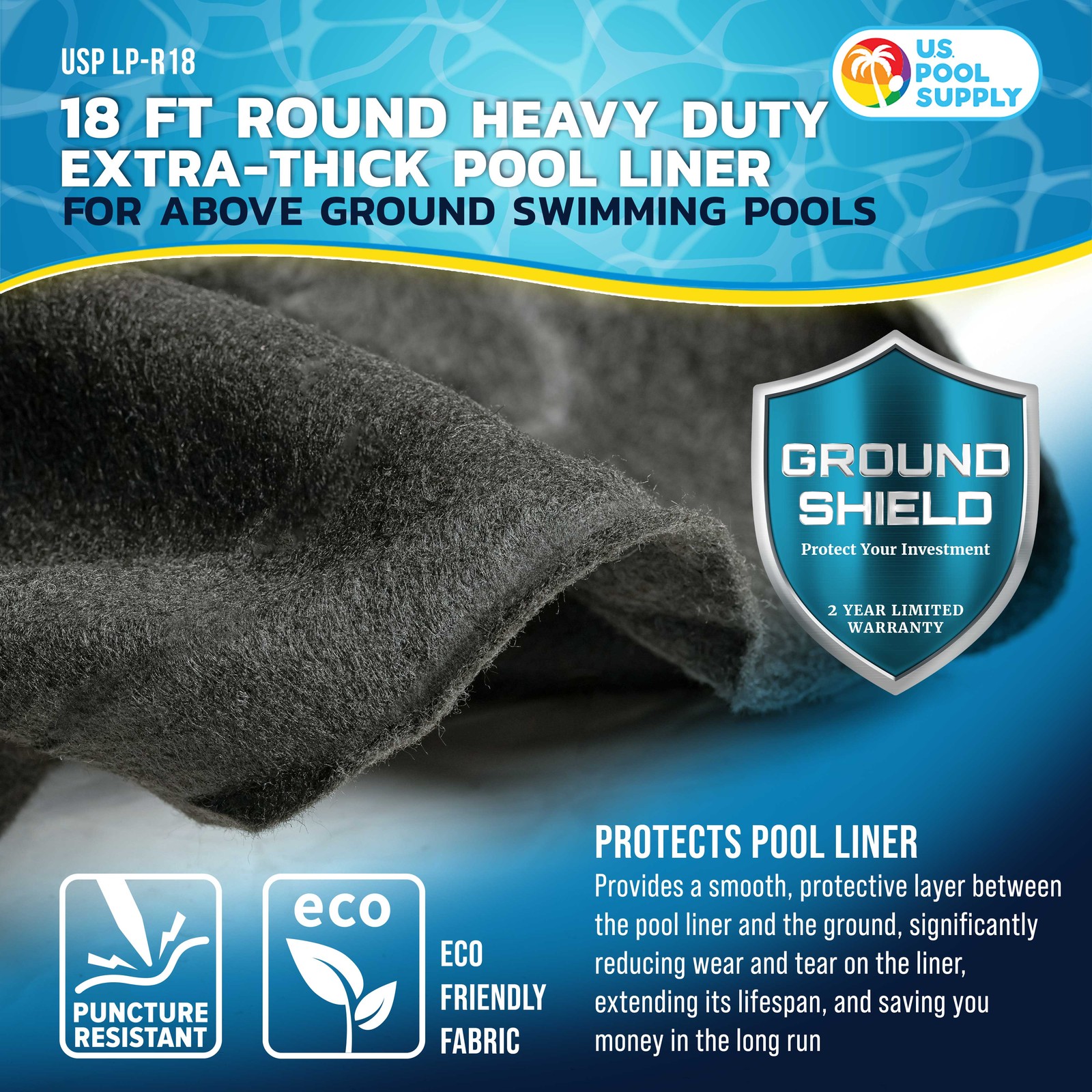 18-Foot Round Heavy Duty Pool Liner Pad for Above Ground Swimming Pools, Protect gallery