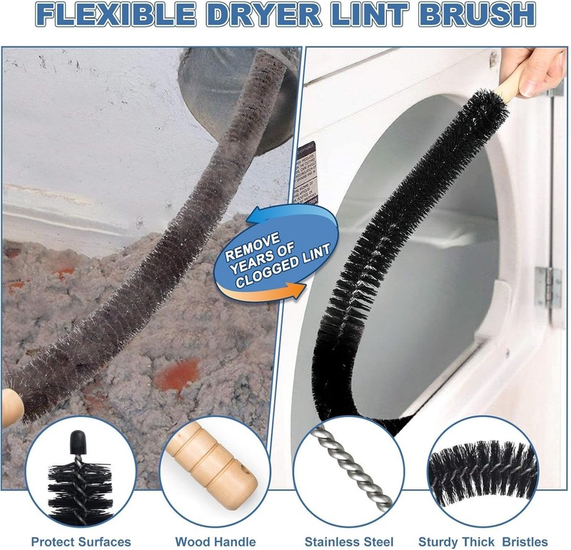 Versatile Lint Remover Kit - 2-Piece Dryer Vent Cleaner for Most Vacuum Cleaners gallery