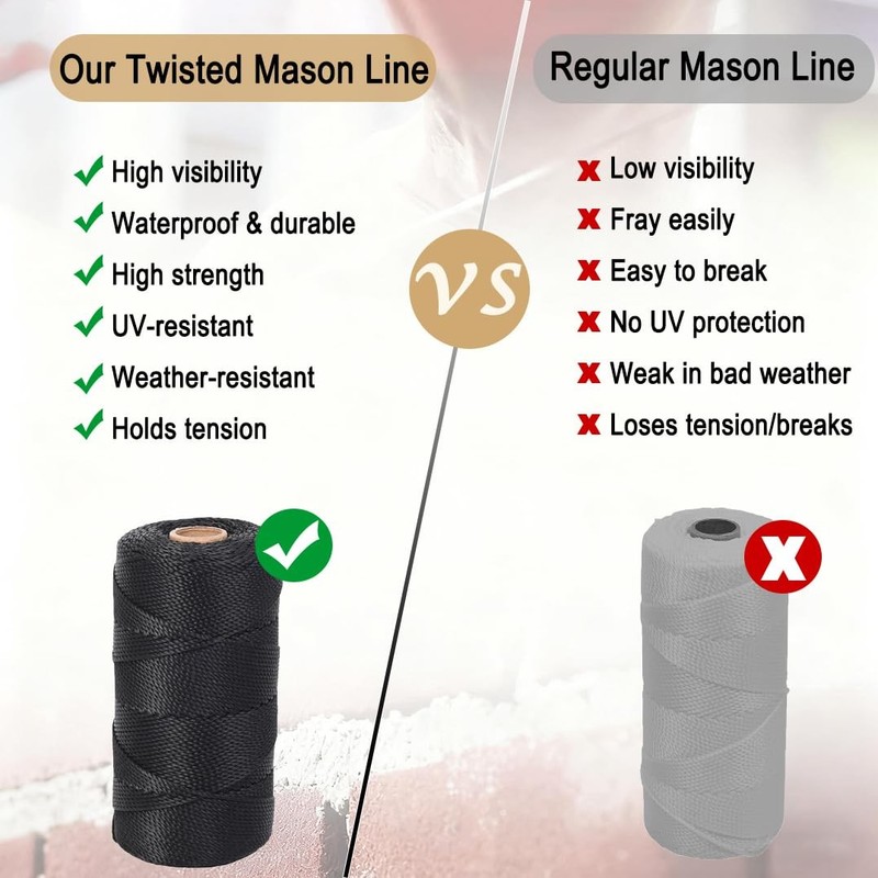 UV Resistant Black Nylon Mason Line String 1000ft #18 Heavy Duty Layout Twine... gallery
