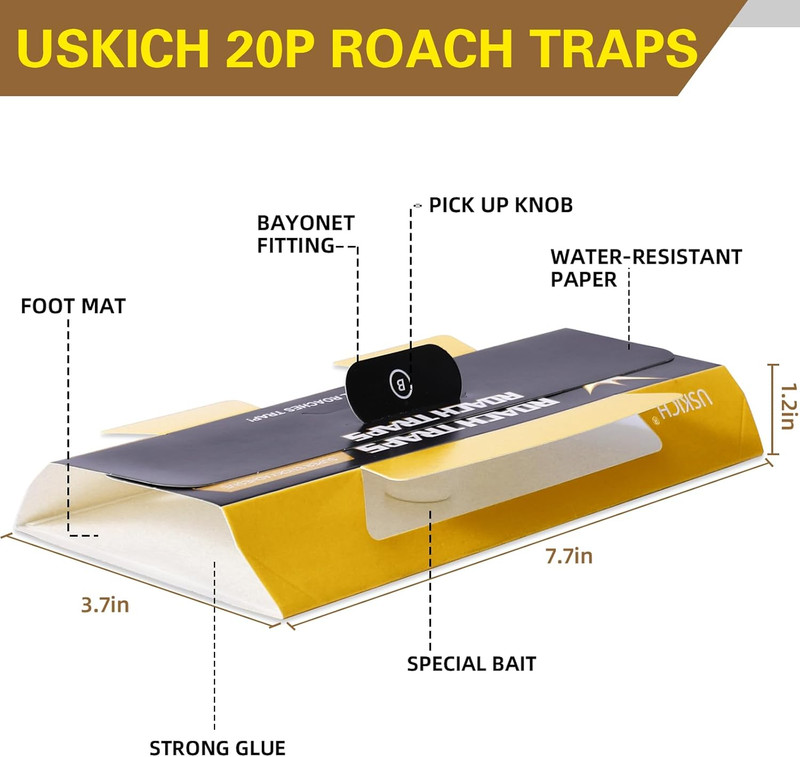 20 Pack Indoor Roach Traps, Glue Traps Safe for Children and Pets gallery
