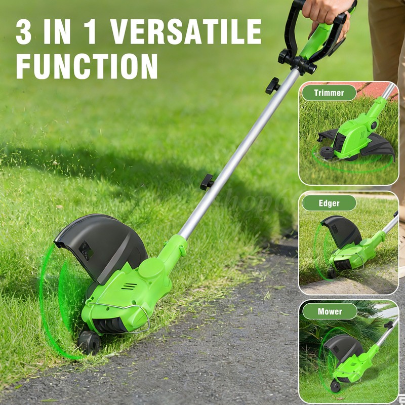 Electric Cordless Grass String Trimmer Lawn Edger Weed Wacker Cutter & 2 Battery gallery
