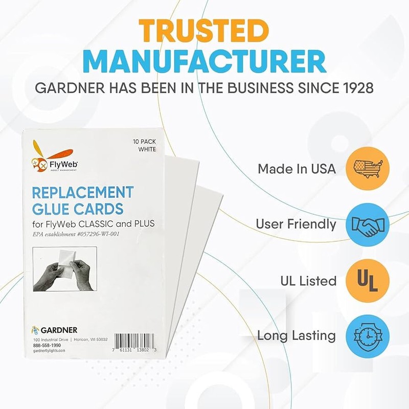 FlyWeb Fly Light Trap w/ 10 REFILLS Mosquitos Flies Gnats , Fruit Flies Moth etc gallery