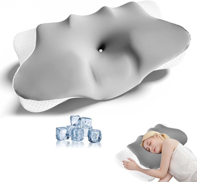 Luxury Cooling Side Sleeper Pillow with 2 Heights - Ideal for Neck Pain Relief gallery