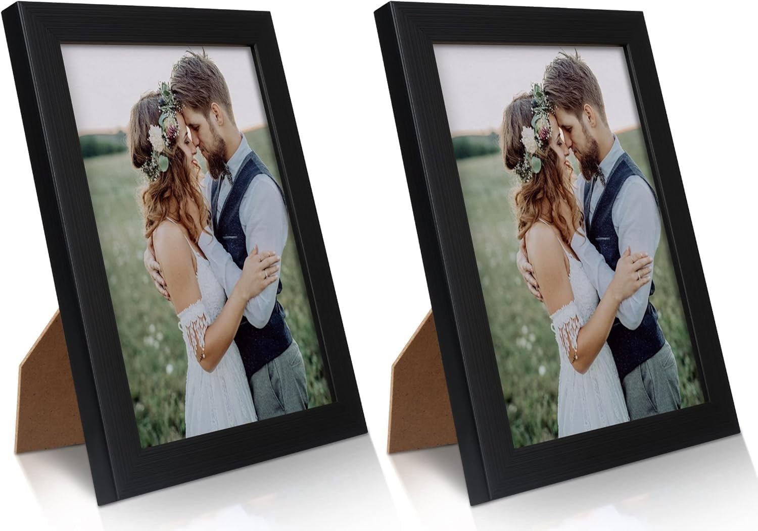 2 Pack 5X7 Picture Frame, Black for Wall and Tabletop Display, Resistant Plastic gallery