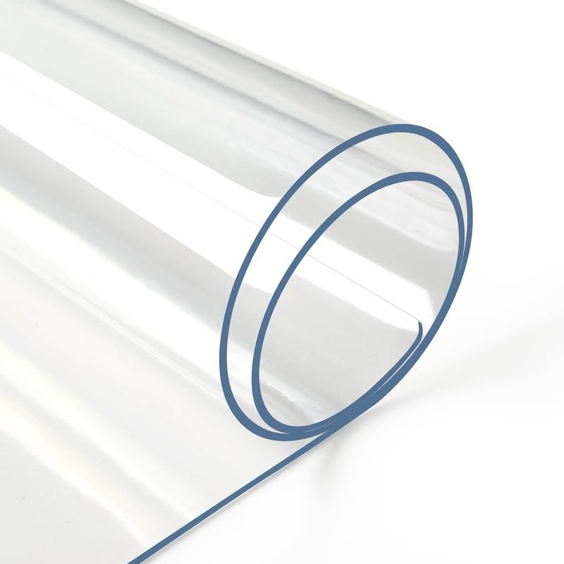2mm Thick Clear Table Cover Protector 36 x 60 Inch, Plastic Table Cover Recta...