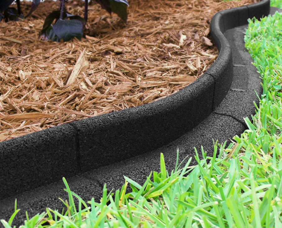 Eco Border 3" x 48" Rubber No Dig Landscape Garden Edging 6 Pack, multicolored gallery