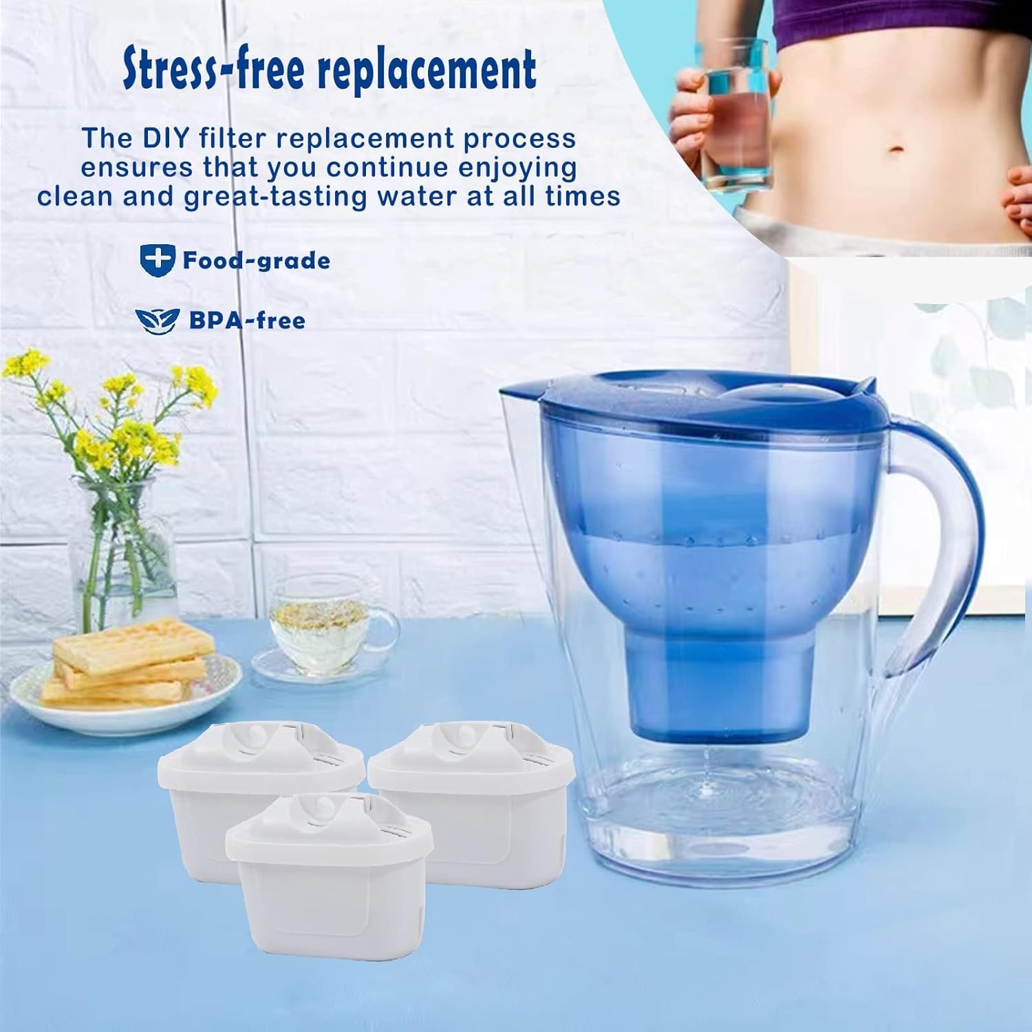 WaterFilter for All BRITA,Compatible with Brita Maxtra/Mava,Maxtra+Fit for Mavea gallery