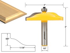 3″ Diameter Cove Raised Panel Router Bit – 1/2″ Shank – Yonico 12136