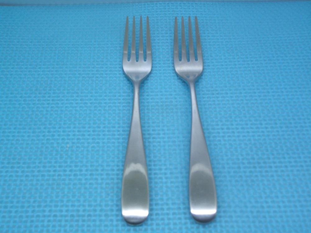 IKEA Stainless Flatware BEHAGFULL Set of 2 Satin Dinner Forks 7 7/8" gallery