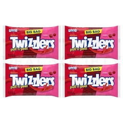 Twizzlers Pull ‘n’ Peel Cherry Flavored Licorice Candy 28oz Lot of 4 Bags