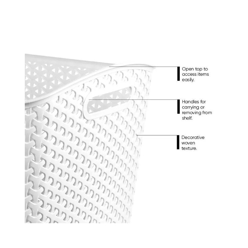 Y-weave XL Curved Decorative Storage Basket white gallery