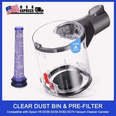 V6 Dust Bin Canister Replace for Dyson V6 DC58 DC59 DC62 DC74 Type-A Interface