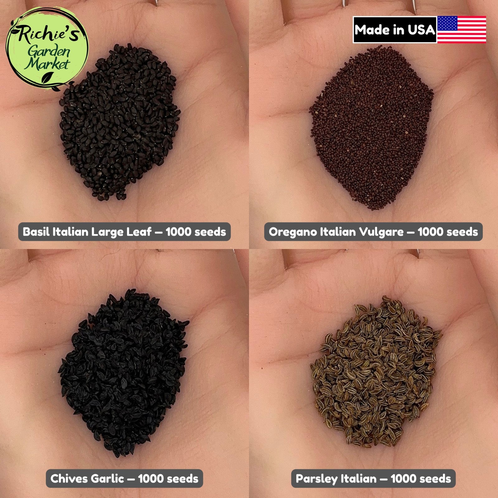 Basil, Oregano, Parsley, Chives Seeds Set, Culinary Herb, Non-GMO, Free Shipping gallery