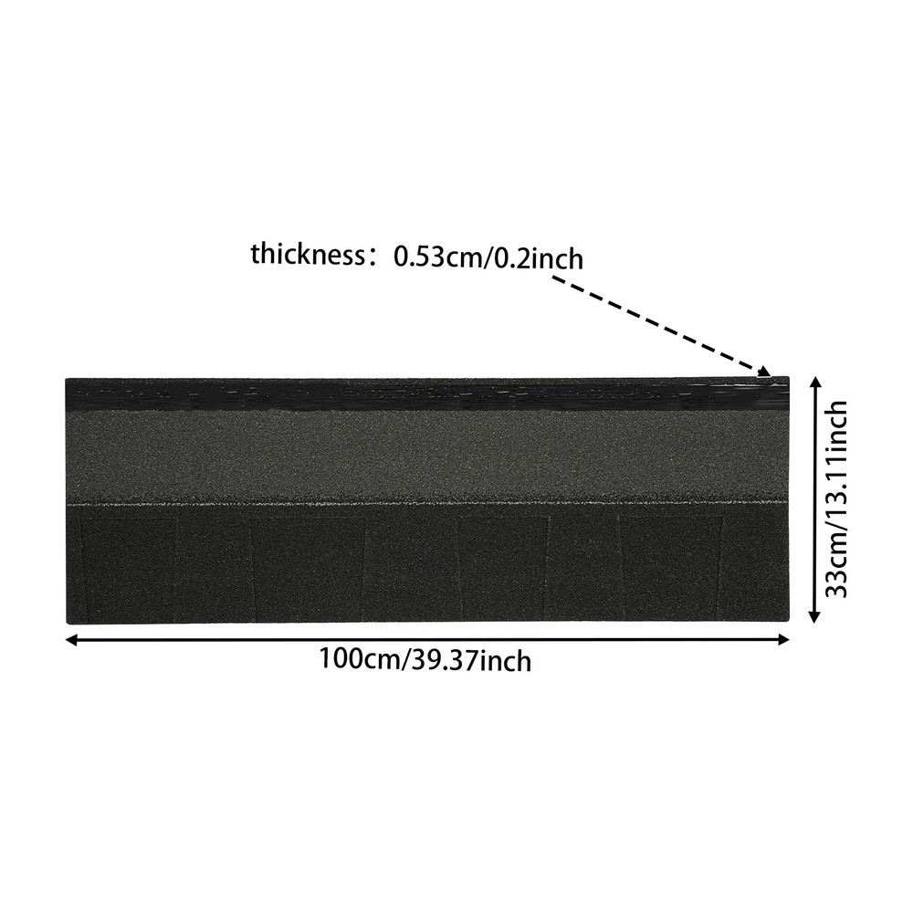 16pcs Roofing Shingles Asphalt Shingles Roof Tile Sheds 40x13 in Carbon Black