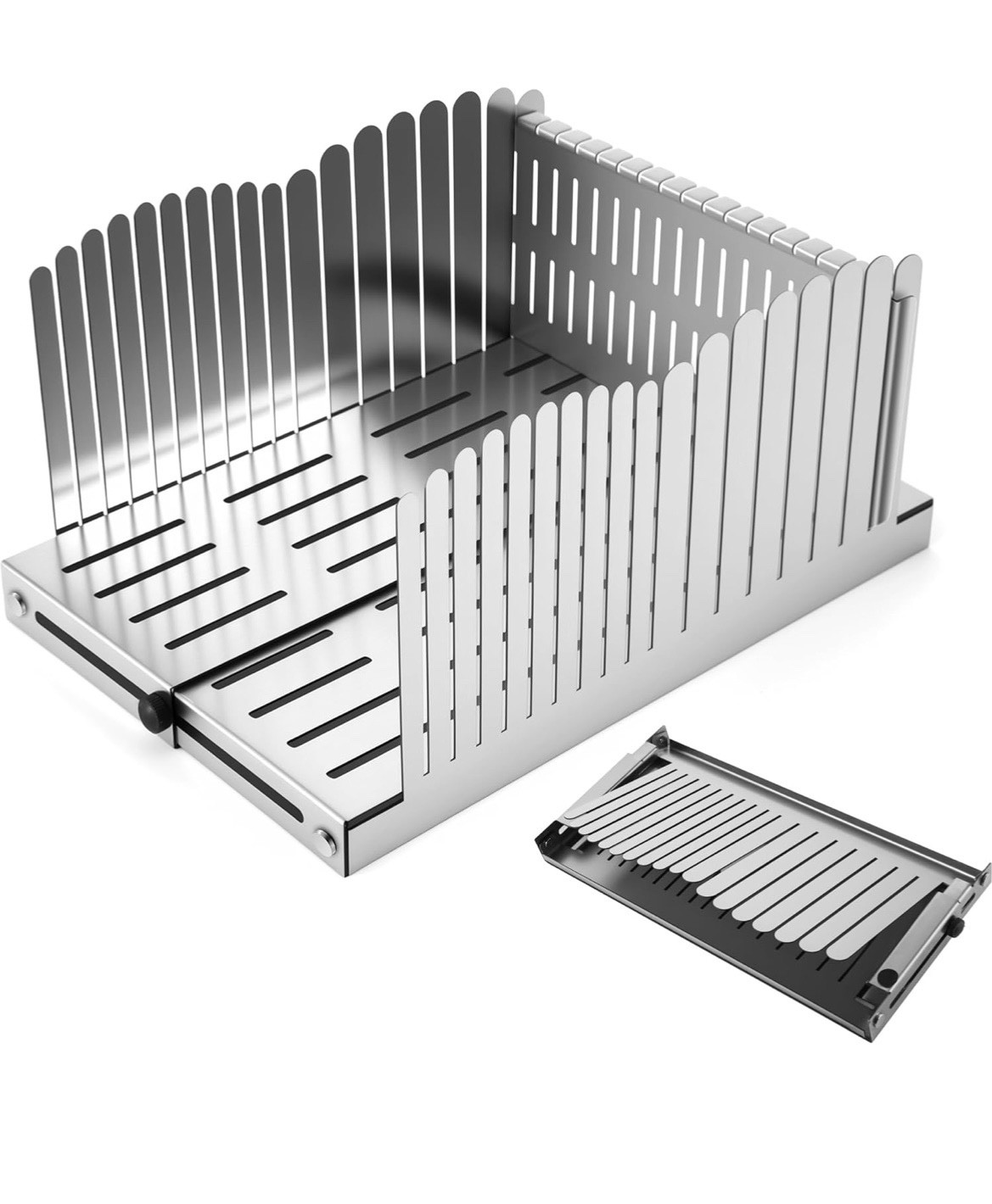 Stainless Steel Bread Slicer - Adjustable Foldable Durable Steel Space -Saving gallery