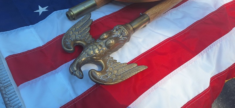 American solid brass Eagle. US Made 7 1/2" X 6 1/2" 3 pounds. (EAGLE ONLY.) gallery