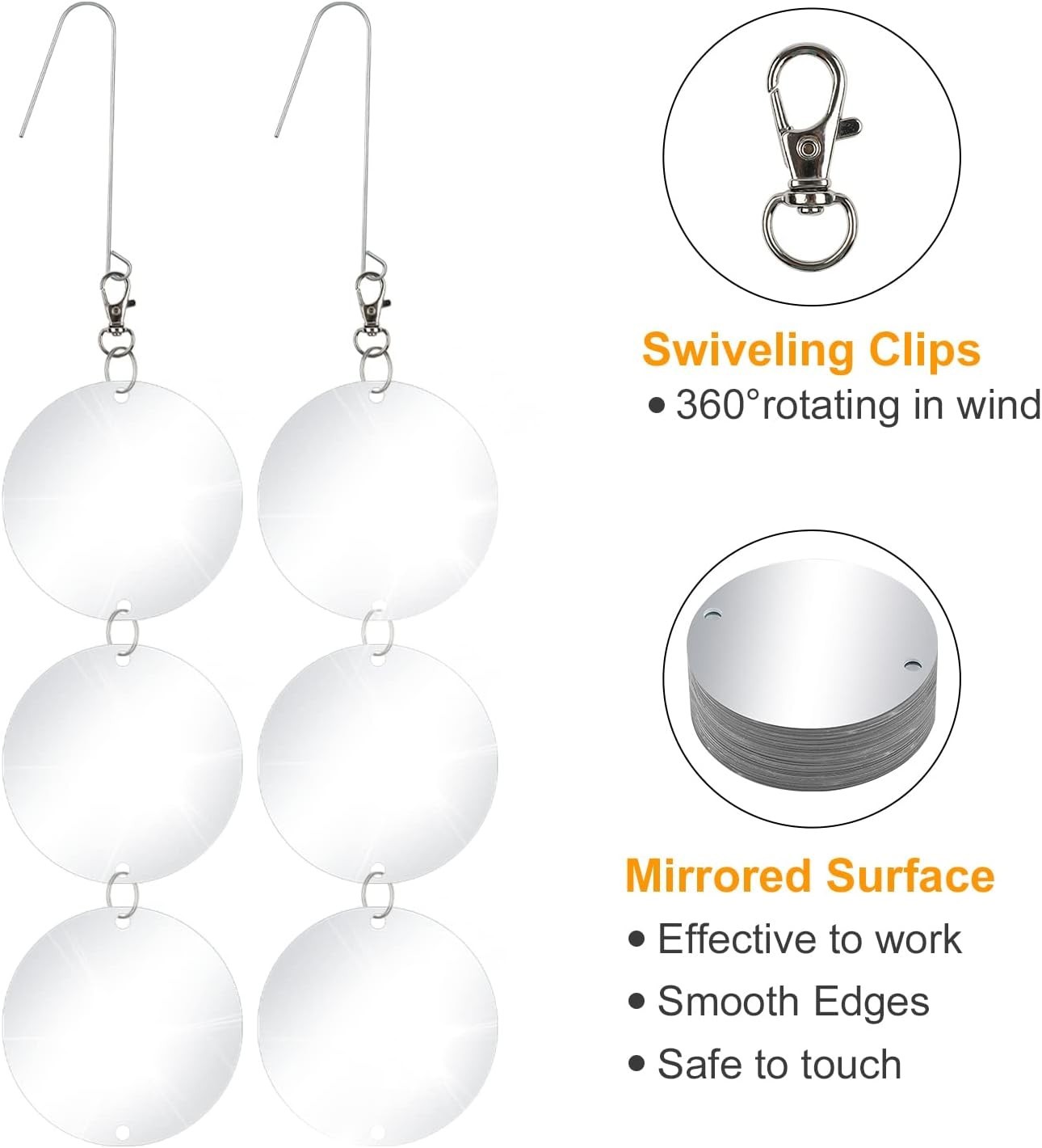 30 Pcs Bird Scare Discs Highly Reflective Double-Sided Reflectors Keep Away NEW gallery