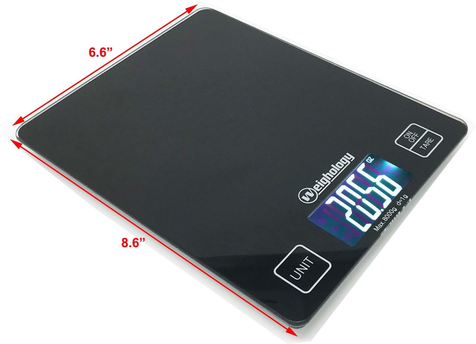 Glass Top Digital Kitchen Scale Diet Food Postal Mailing 8KG/17.6LBS x 1g gallery