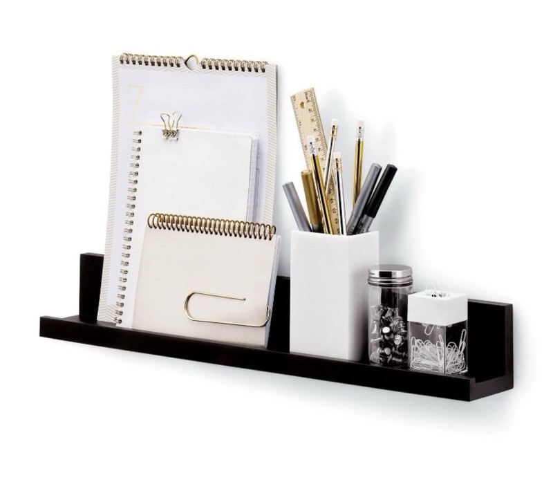 3M Command Picture Ledge Black 21" Floating Wall Shelf Damage Free Hanging 5lb gallery