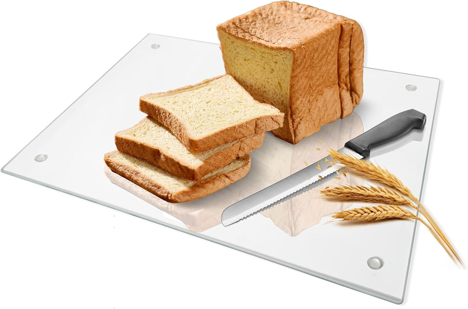 Small Glass Cutting Board,Clear Tempered Glass for Kitchen 1 Pcs (8"X12"),With R gallery