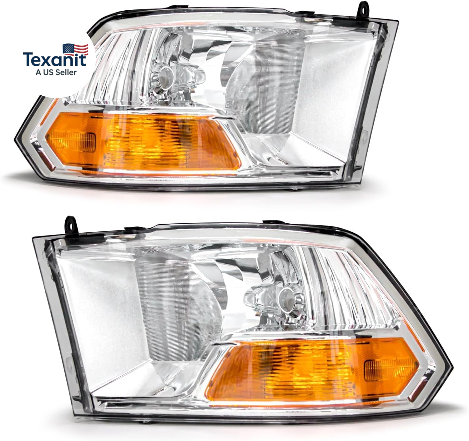 Headlight Assembly for 2009-2012 Dodge Ram 1500 2500 3500 Pickup Single Beam Chr gallery
