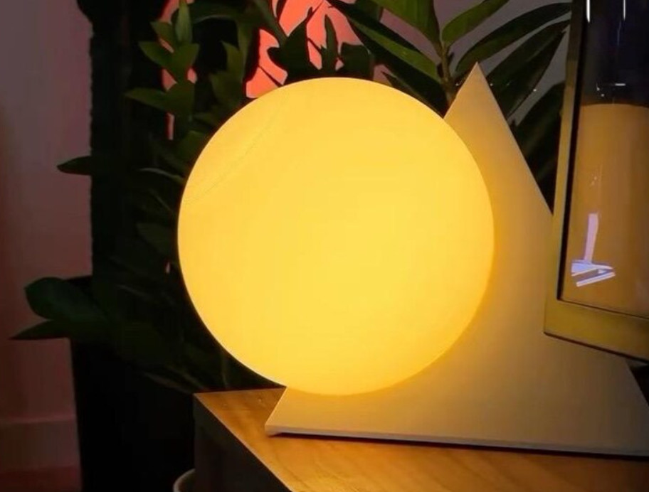 Dimmable Pyramid Table Lamp Modern Geometric Bedside LED Light Decor gallery