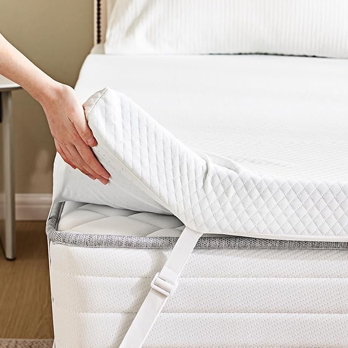 Memory Foam Mattress Topper w/Removable Soft Cover&Adjustable Elastic Strap,Full gallery