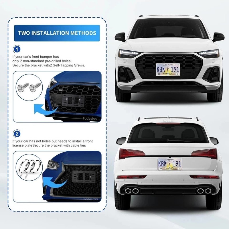 Front License Plate Bracket Holder for 2000-2025 A3 A4 A5 A6 A7 A8 Quattro Sport gallery