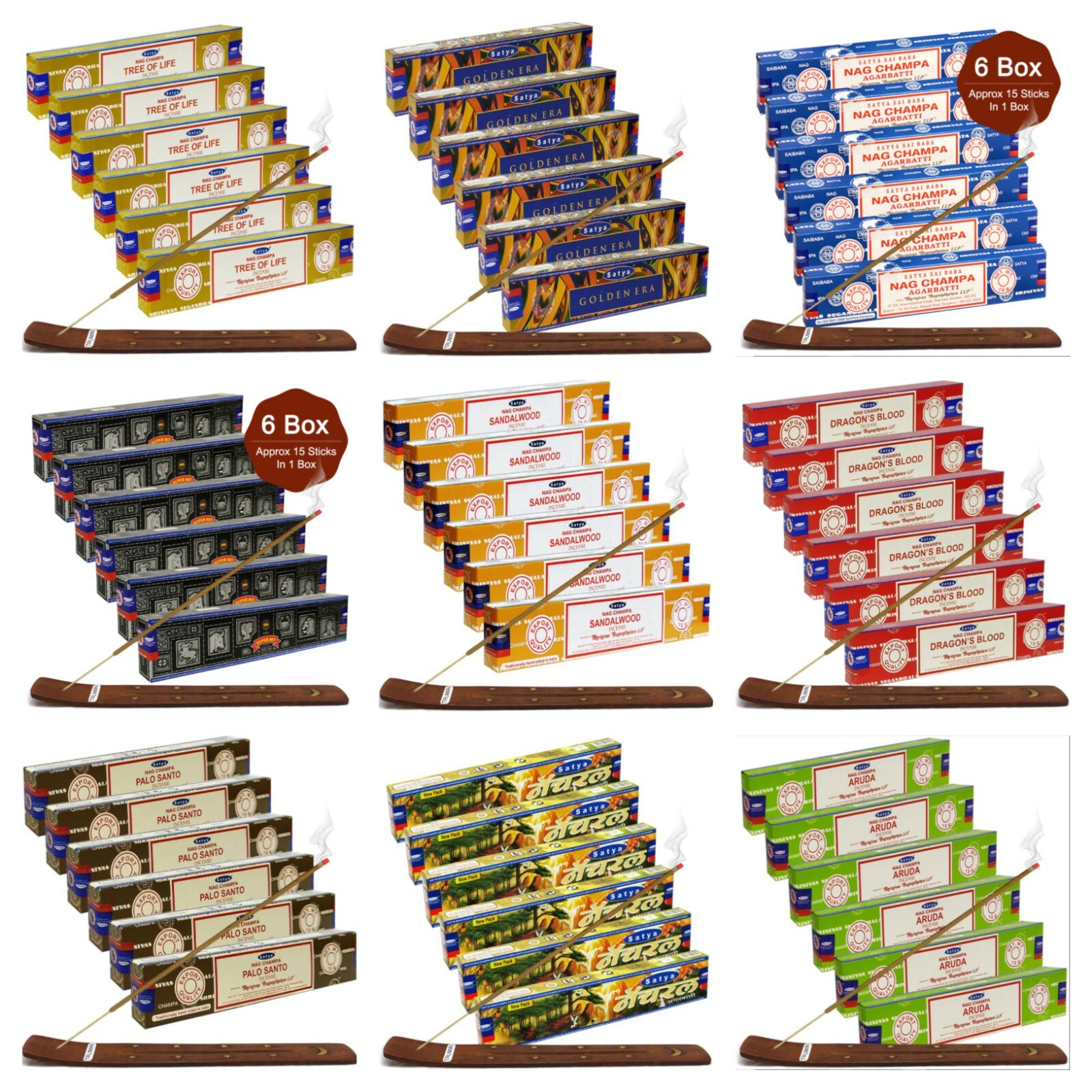 TRUMIRI Incense Stick Holder Bundle with Satya 15g Incense Sticks - Pack of 6. gallery