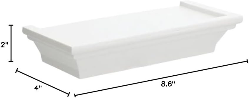 Plastic Floating Shelf. 8.6 inches x 4 Inches. Holds Up to 5 Pounds. gallery