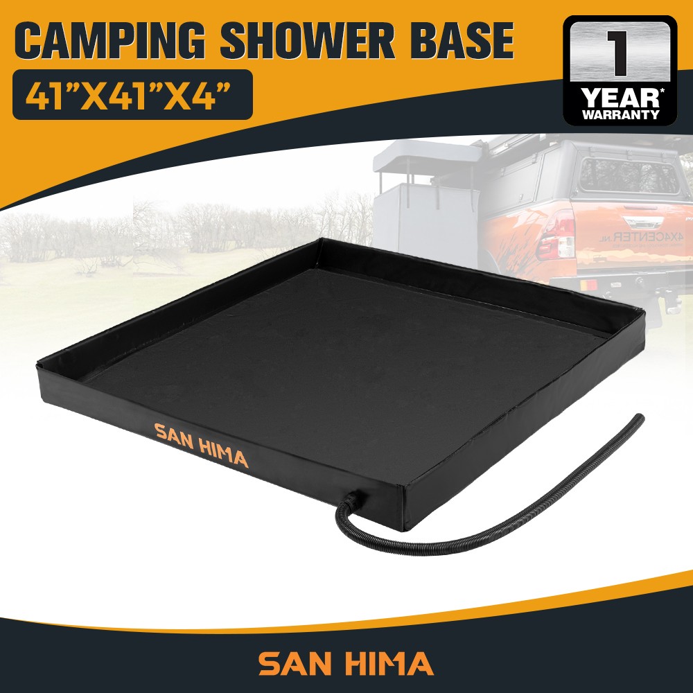 San Hima Portable Shower Pan 41"x41" with Drainage Hole Storage Bag gallery