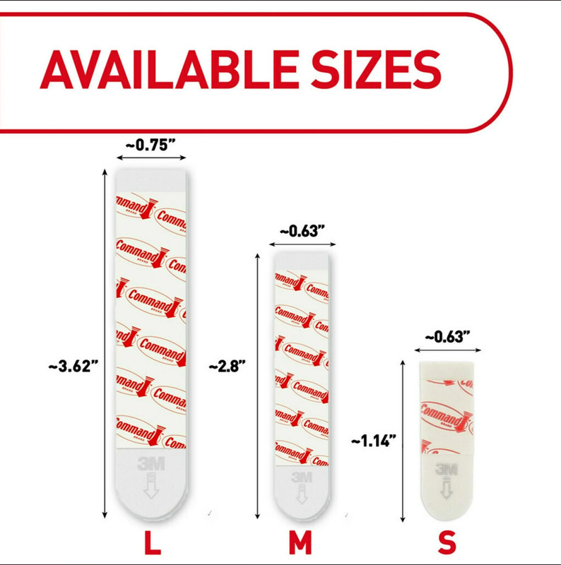Command Damage-Free Adhesive Strips – Double Pack (8 Small, 4 Medium, 4 Large pe gallery